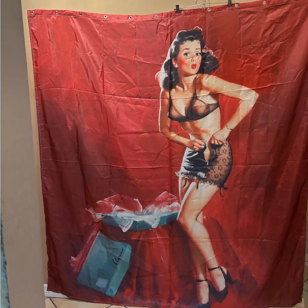 Gil Elvgren's Calendar Pinups Going to Waist Vintage Style Pin-Up Shower Curtain
